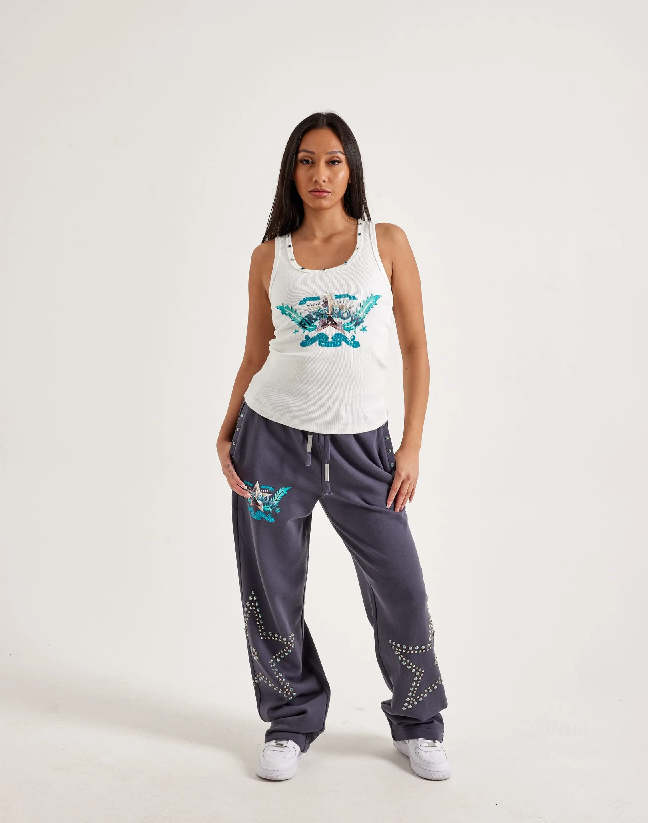 First Row Washed Graphic Tank Top Matte Fit
