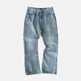 FIREWORK WASH DENIM - BLUE NoSlipTrims Compact Packable Design