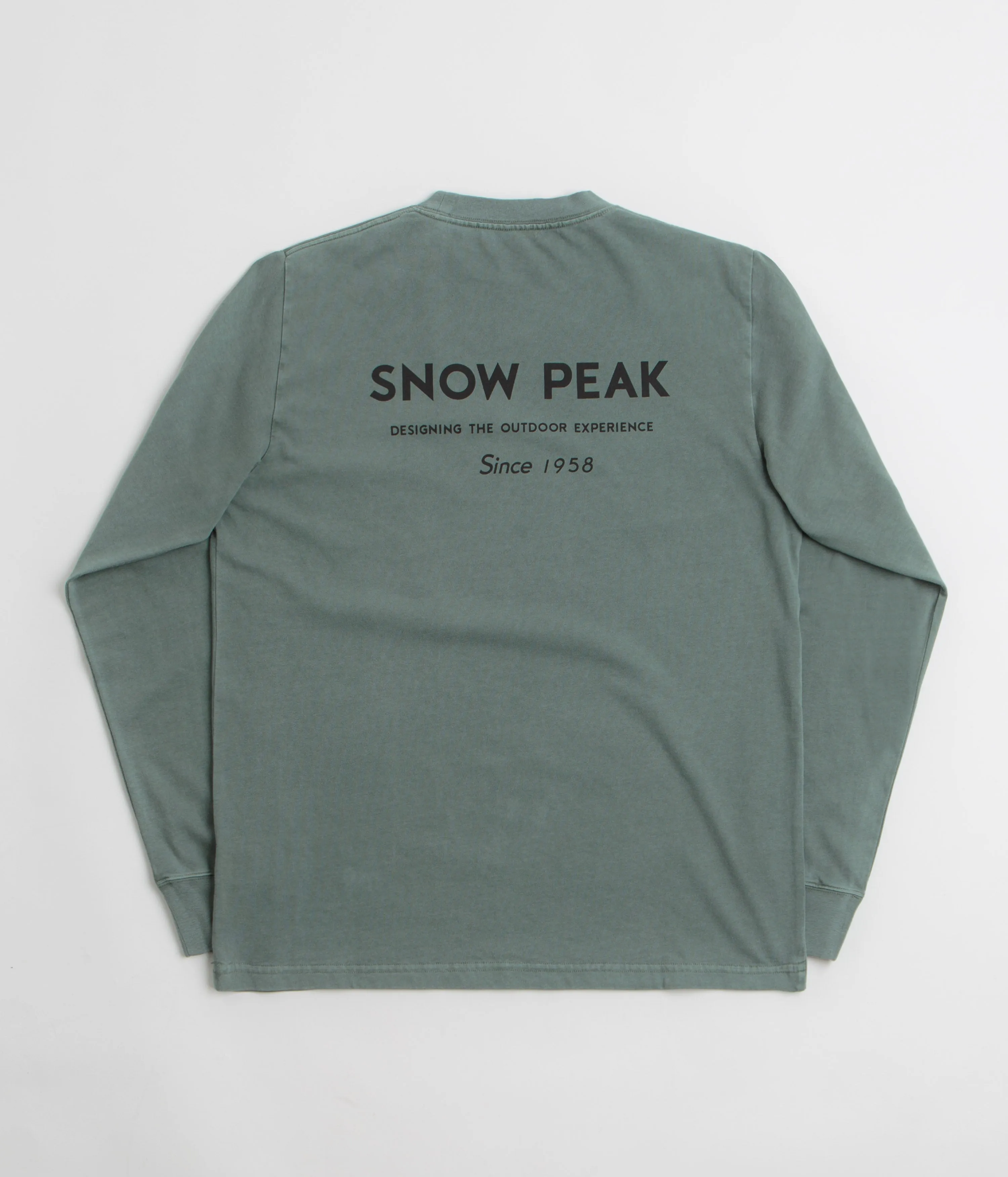 Minimalist Snow Peak Garment Dyed Long Sleeve T-Shirt - Dark Green
