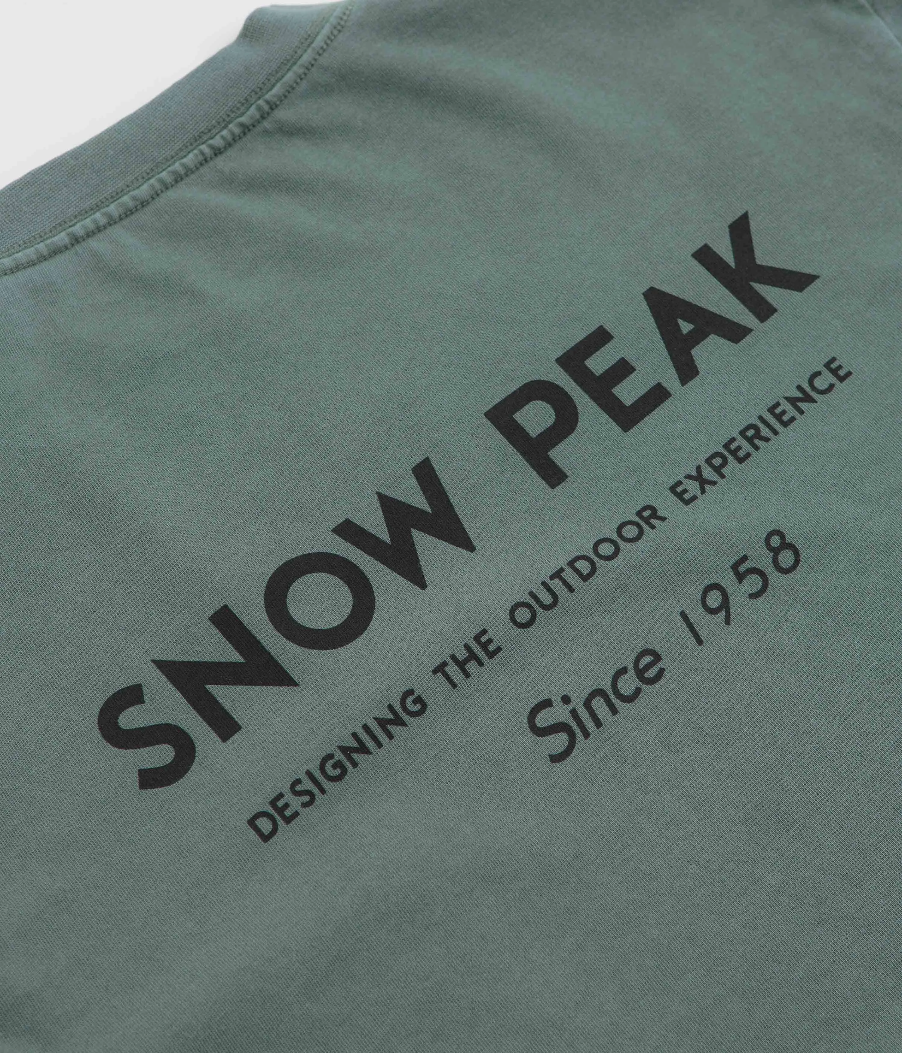 Snow Peak Garment Dyed Long Sleeve T-Shirt - Dark Green Checked straight legs