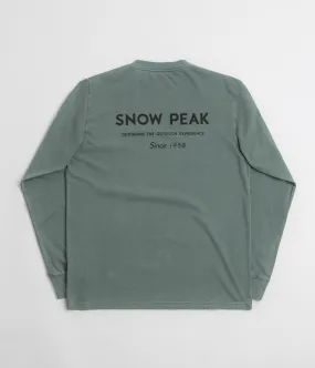 Minimalist Snow Peak Garment Dyed Long Sleeve T-Shirt - Dark Green