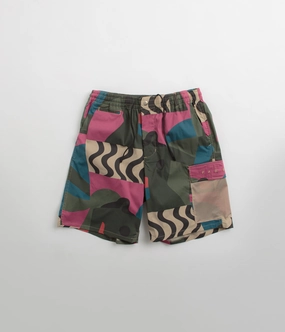 Breathable fabric construction UPF Sun Protection by Parra Distorted Camo Shorts - Pink