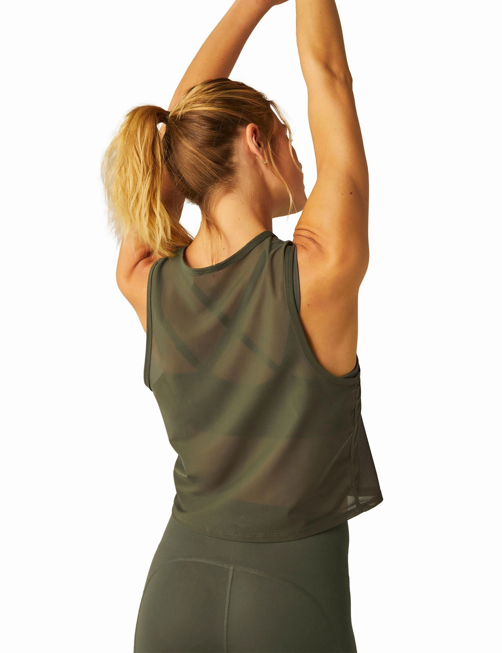 Show Off Mesh Tank - Modern Olive WrinkleFree Material 4 Way Stretch