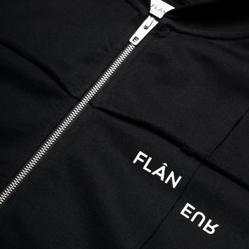 Flaneur Cut & Sew Zip Up Hoodie - Black autumn getaway Fishing wear