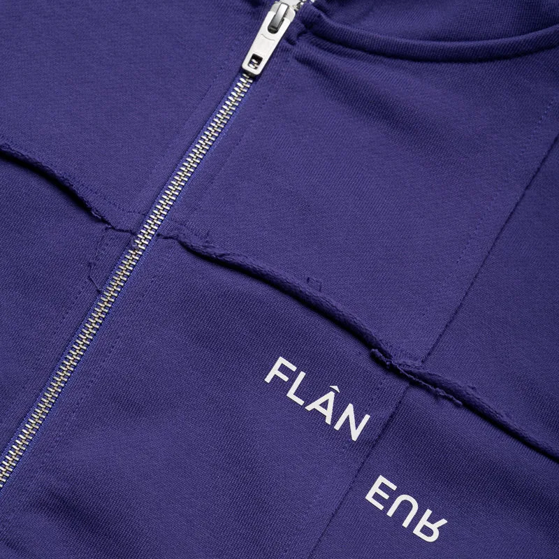 forest hike Flaneur Cut & Sew Zip Up Hoodie - Purple