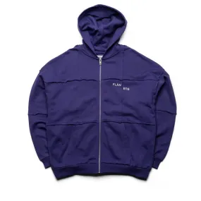 Flaneur Cut & Sew Zip Up Hoodie - Purple Koala like