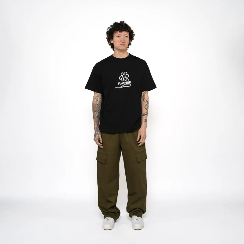 fringe solo venue event Flaneur Flower Stalk Tee - Black