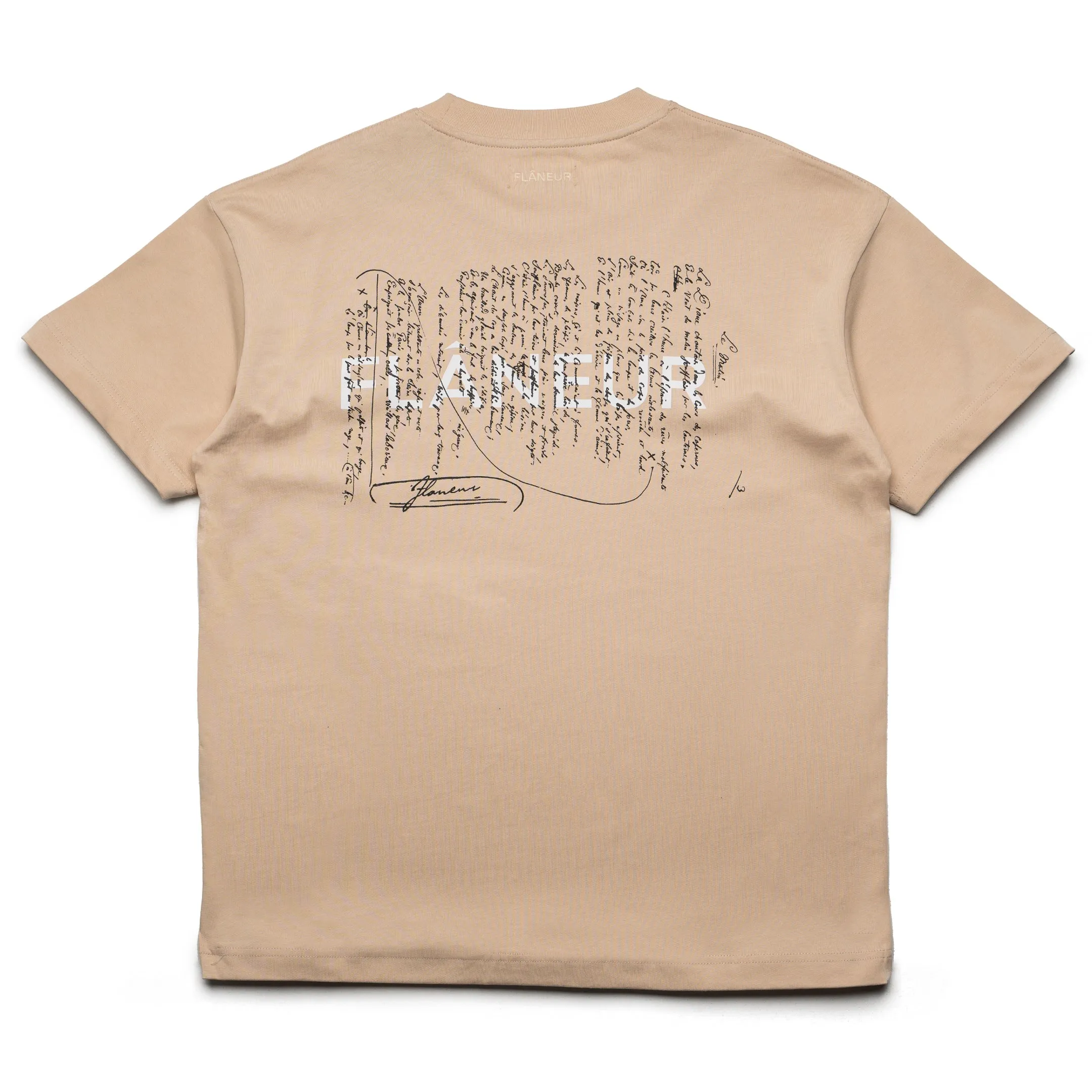 Flaneur Letter Tee - Tan Striped Pattern Senior