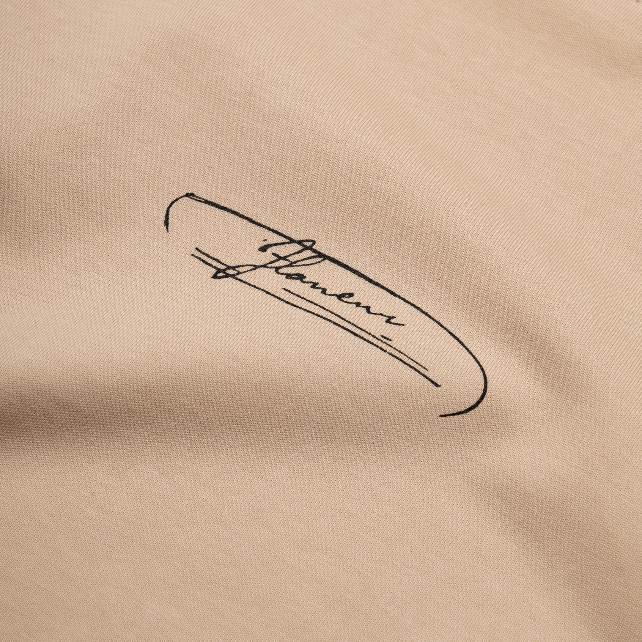 Curvy Fit Flaneur Letter Tee - Tan
