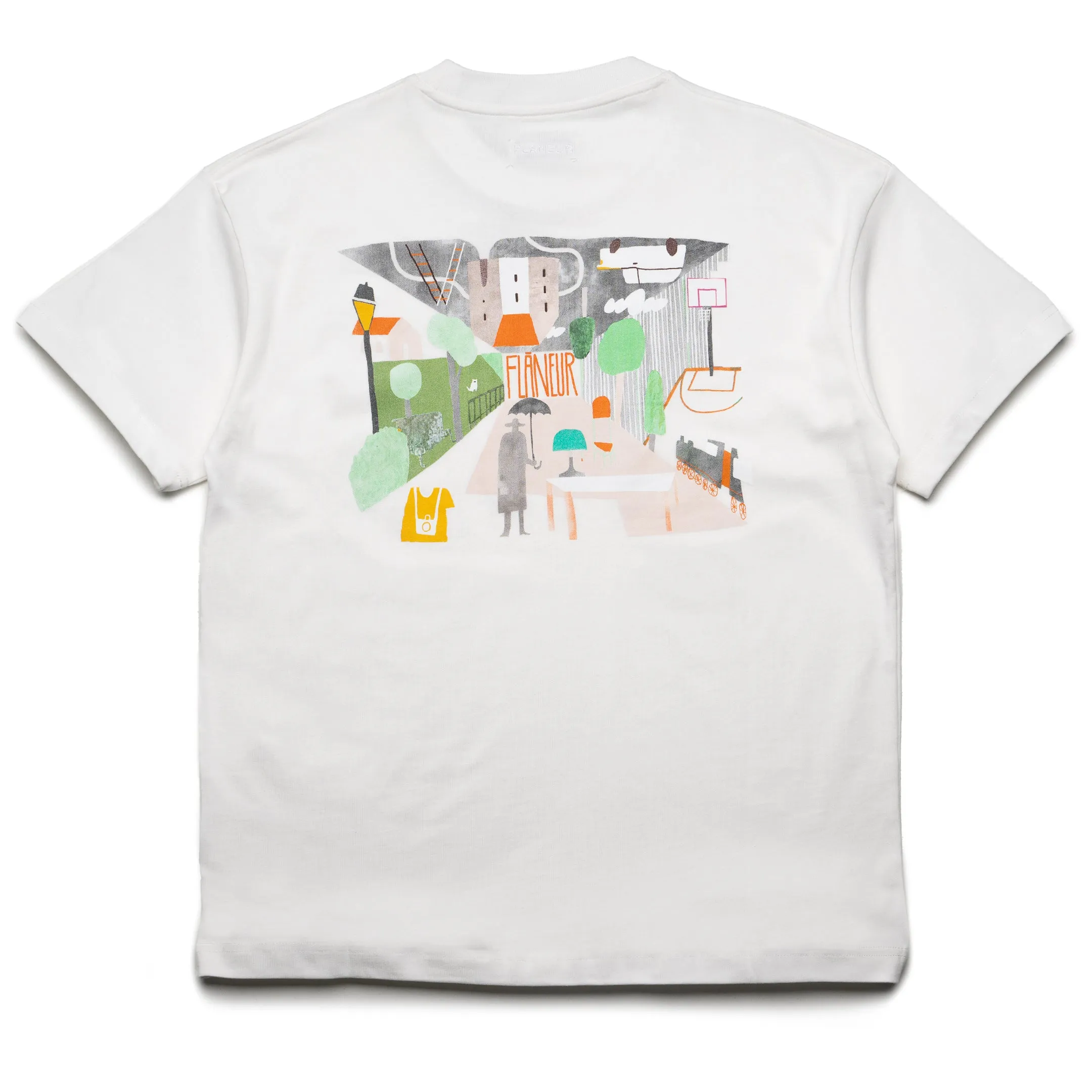 Meditation skating event Flaneur Upside Down Tee - White