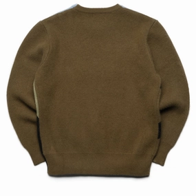 Flaneur Knitted Swirl Sweater - Khaki