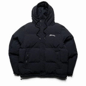 Adjustable Drawstrings Comfort Fit Silhouette Flaneur Puffer Jacket - Black