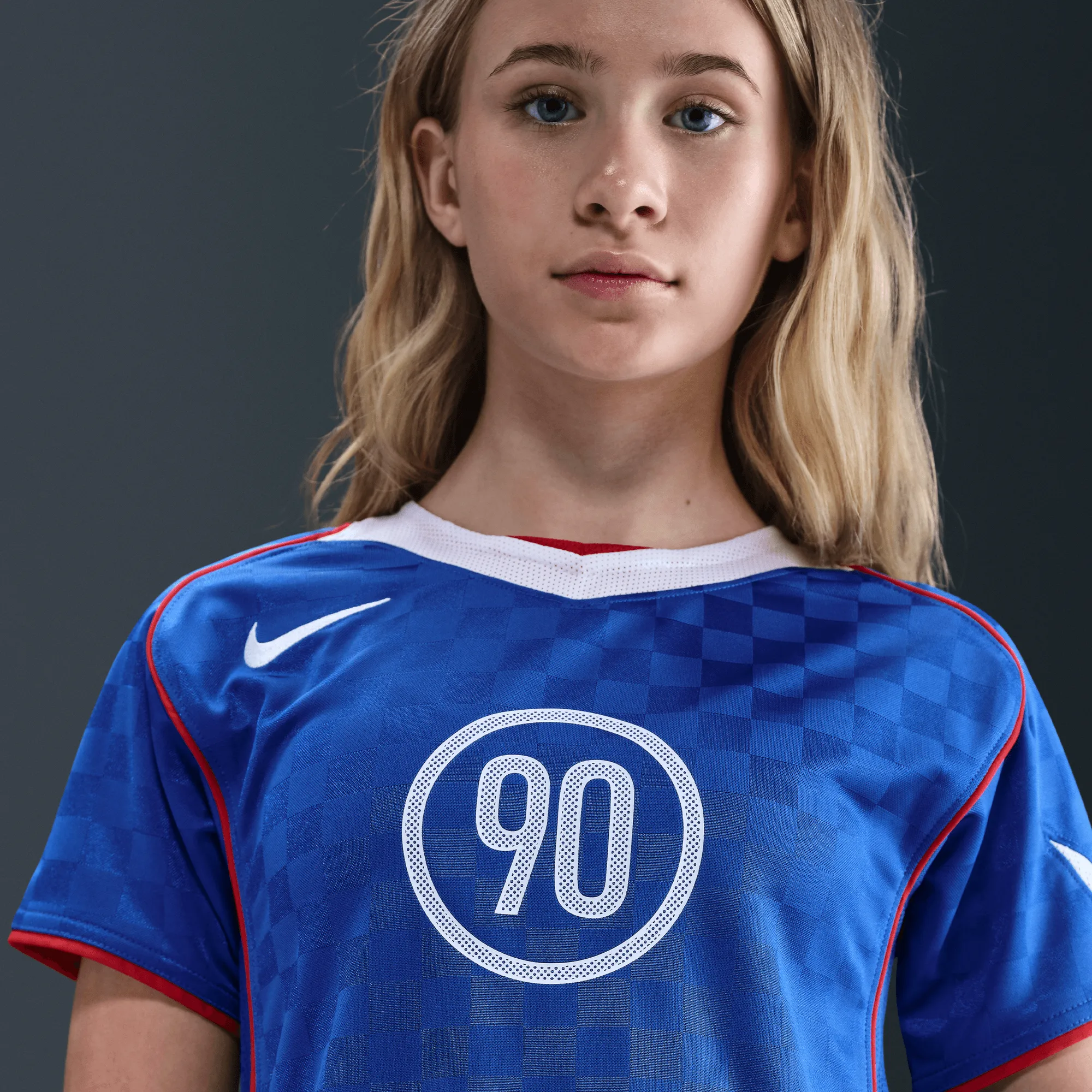 QuickDryMaterial StaticResistant KIDS TOTAL 90 DRI-FIT SOCCER JERSEY - GAME ROYAL