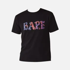 QuickDryDesign COLOR CAMO CRAZY BAPE LOGO TEE - BLACK