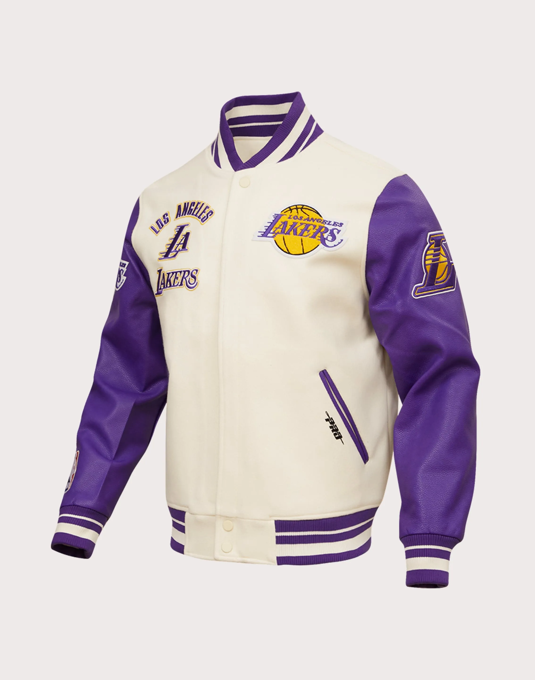 Dream Base Neat Edge Pro Standard NBA Los Angeles Lakers Retro Classic Rib Wool Varsity Jacket