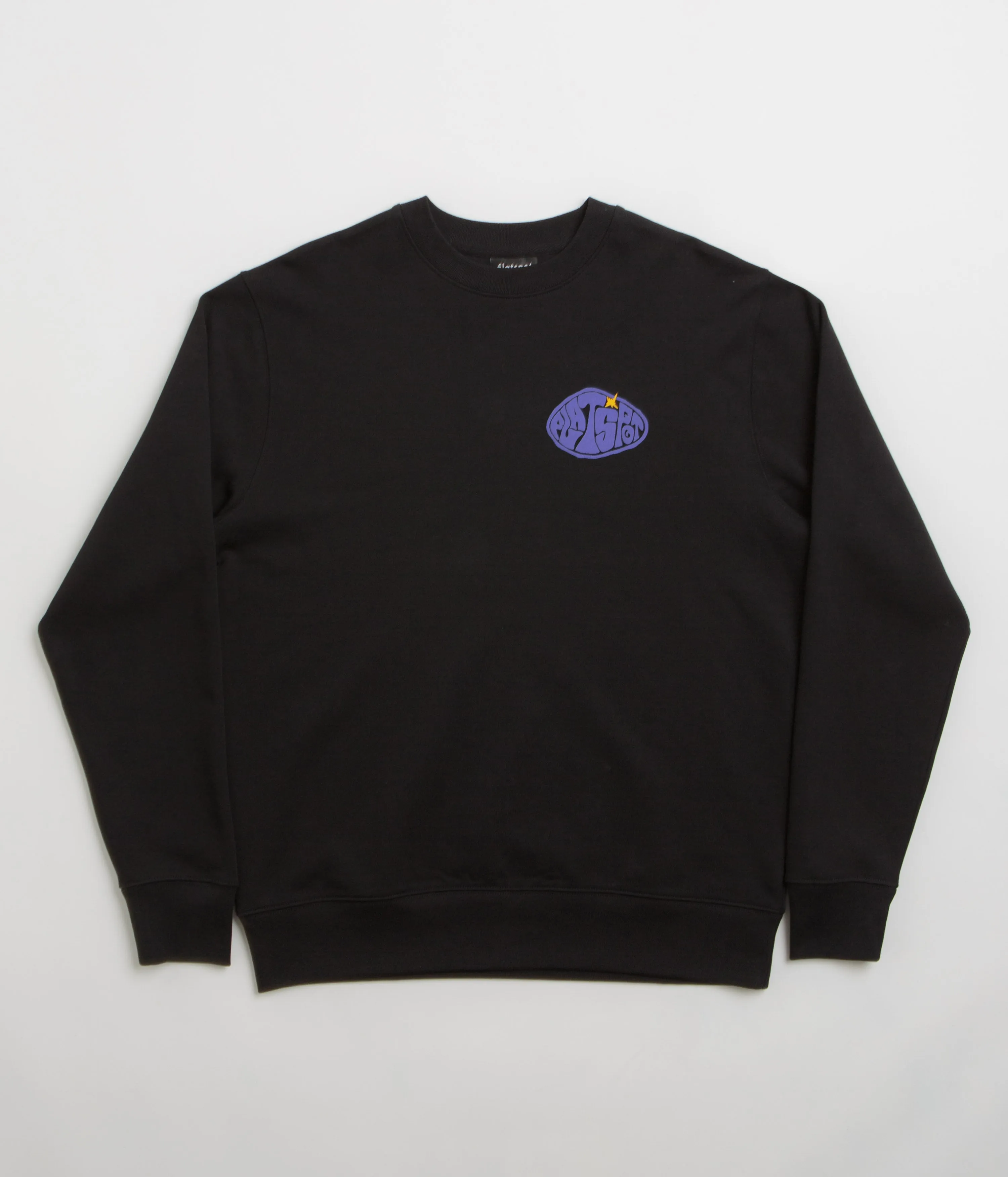 Hiking Outfit Yoga Friendly flatspot Hole Crewneck Sweatshirt - Black