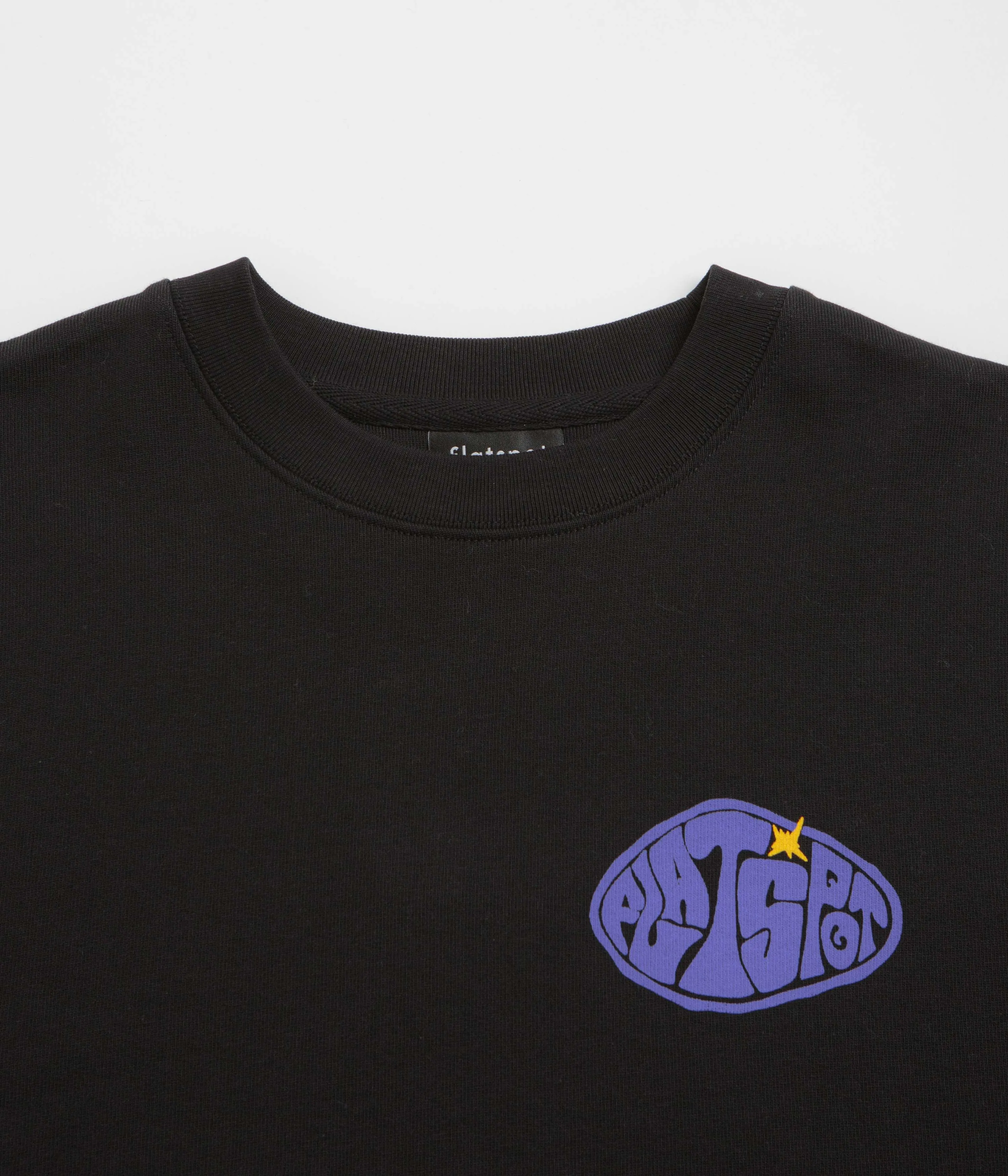 Slim Silhouette flatspot Hole Crewneck Sweatshirt - Black