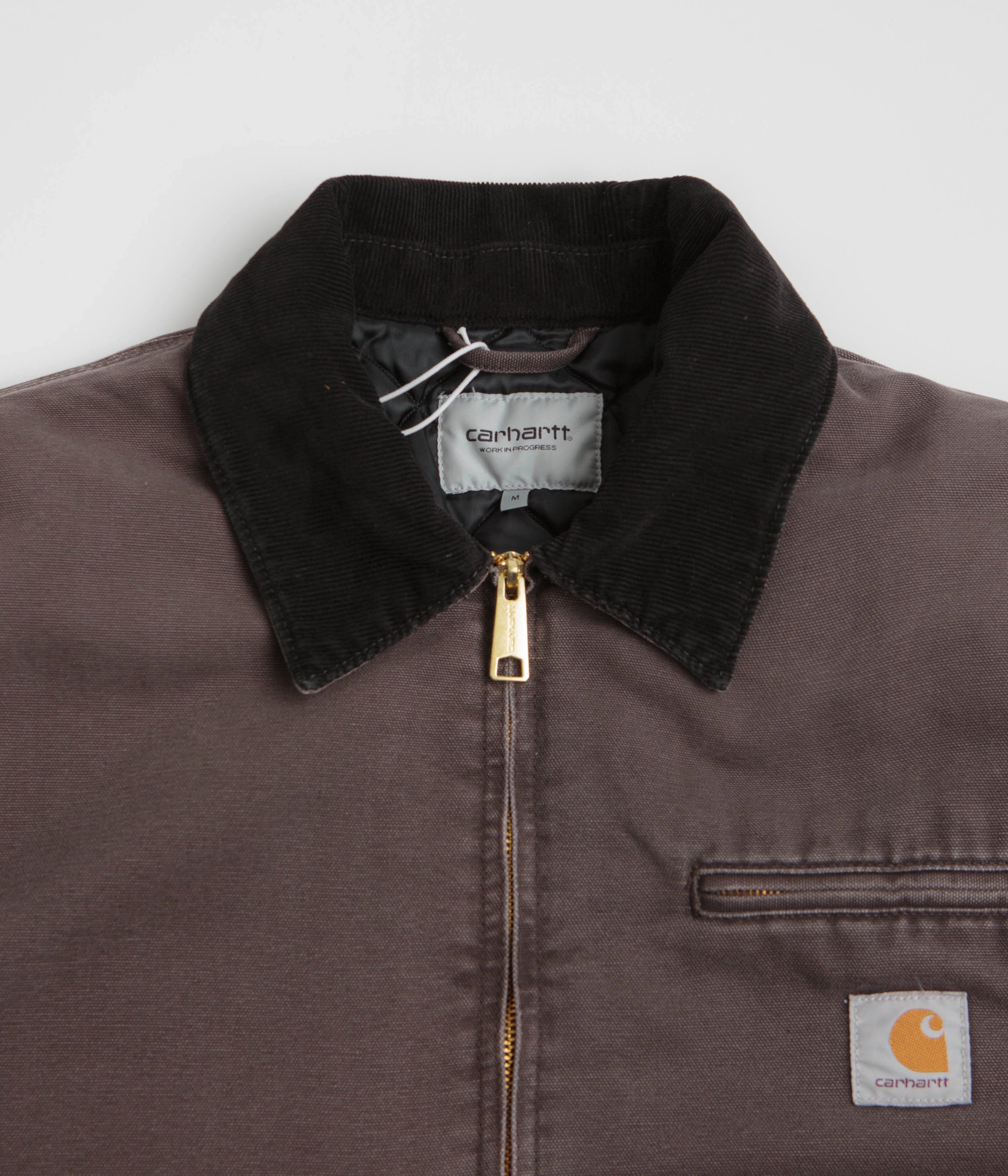 Carhartt OG Detroit Jacket - Tobacco / Black Stone Canvas Soft Touch elderly people