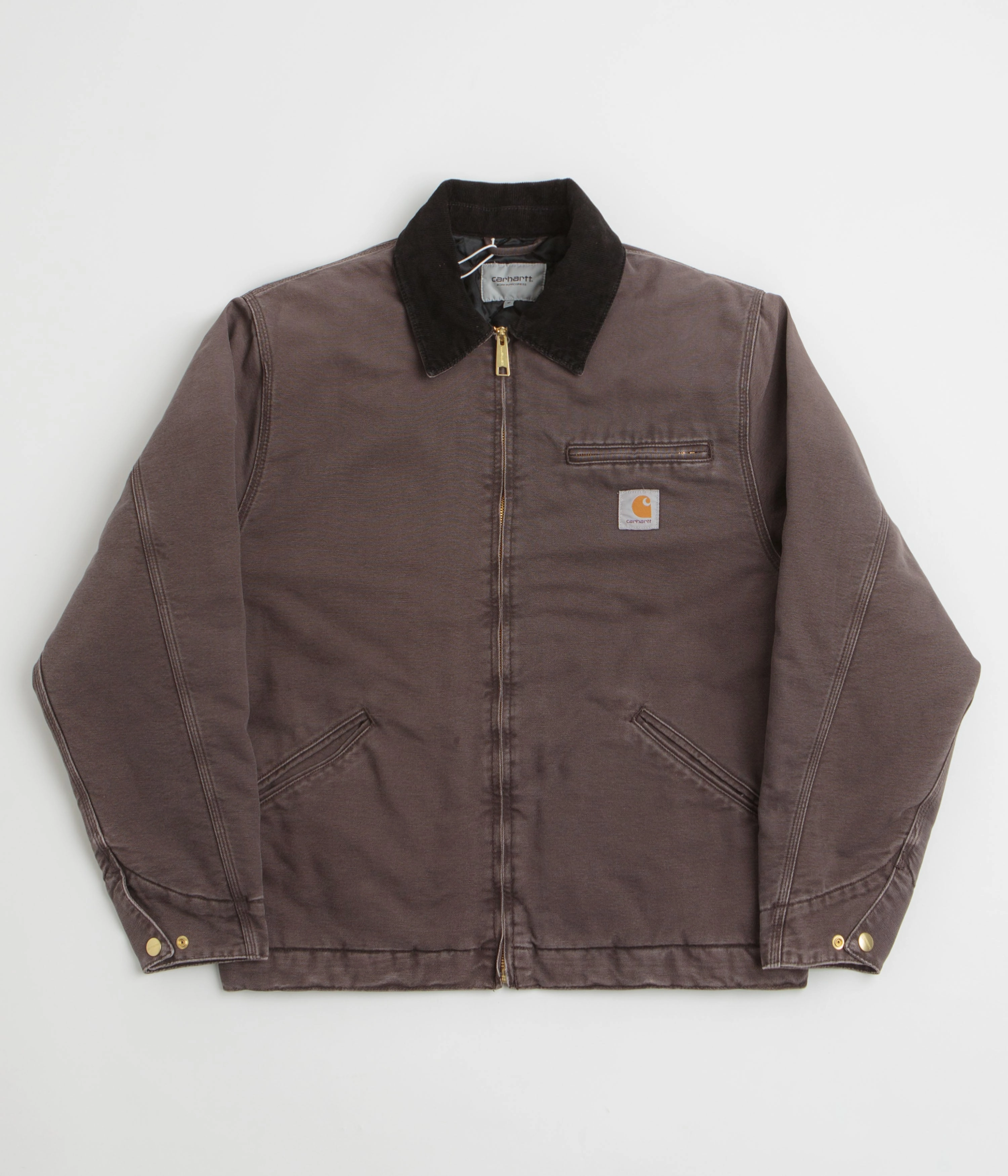 Carhartt OG Detroit Jacket - Tobacco / Black Stone Canvas Neutral Comfort Eco Friendly Textile