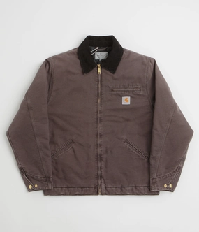 Carhartt OG Detroit Jacket - Tobacco / Black Stone Canvas Neutral Comfort Eco Friendly Textile