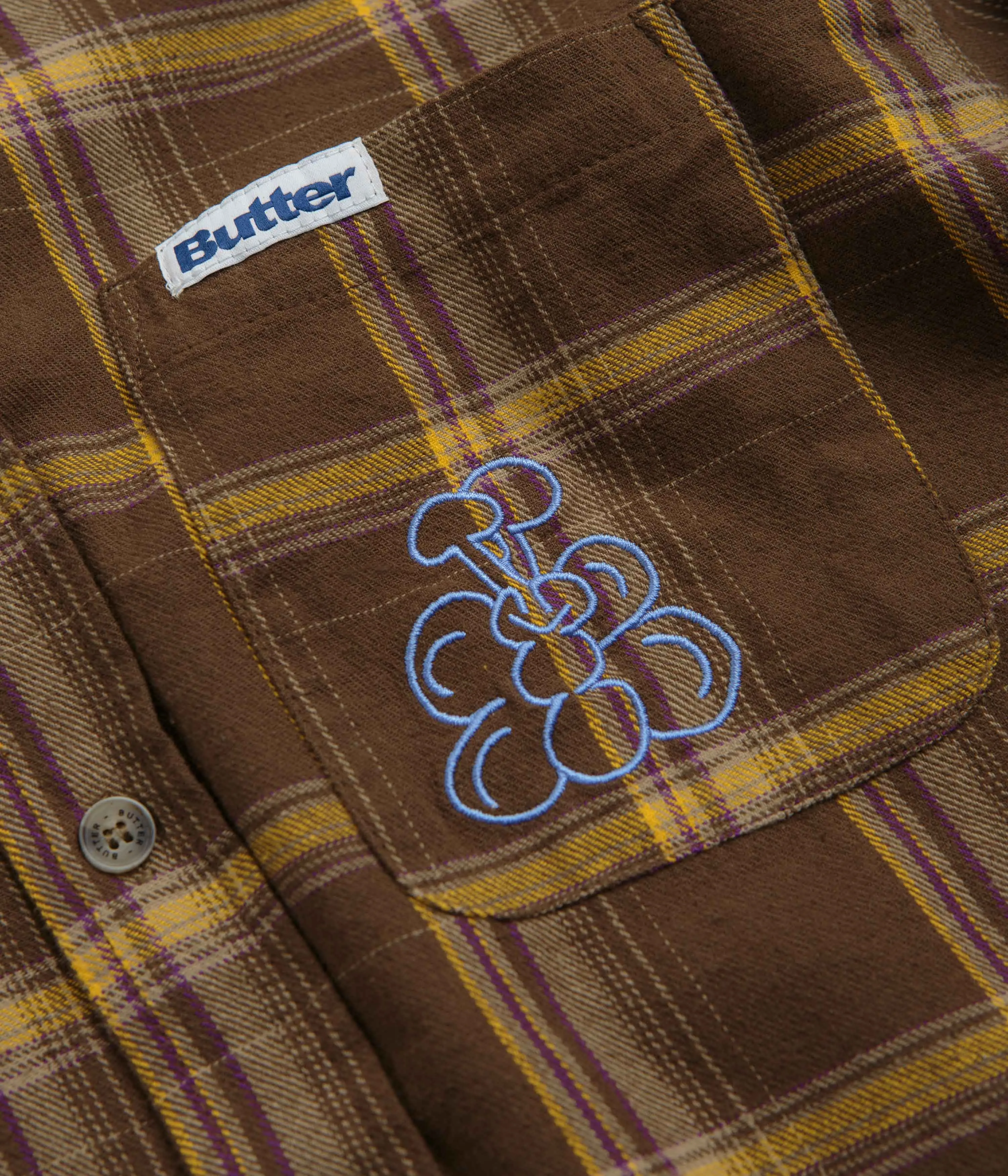 High-Quality Craftsmanship Wrinkle Resistant Butter Goods Bugs Flannel Shirt - Chestnut