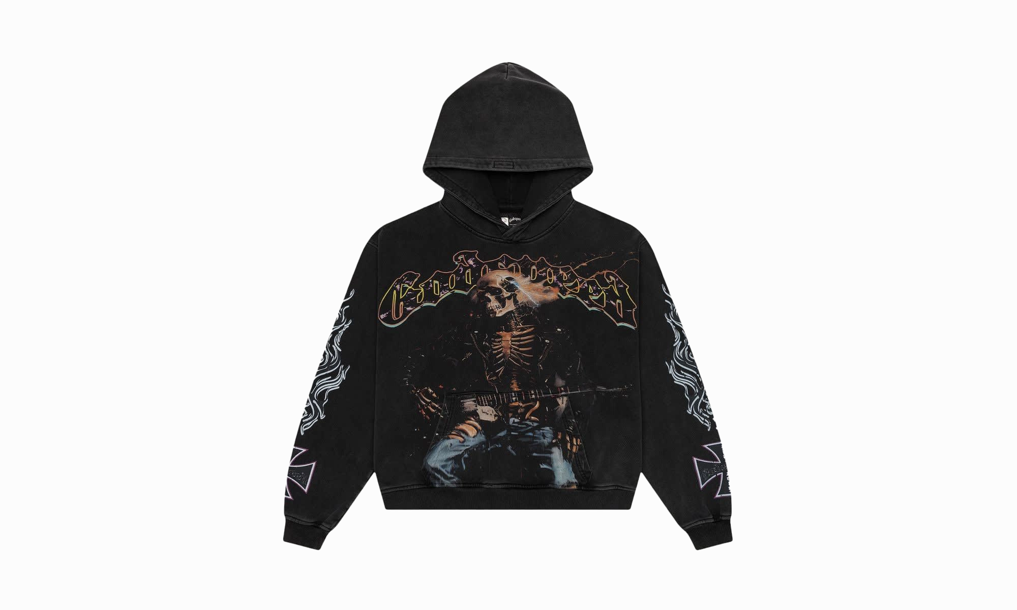 Joy Ease Flexible Material Rock Dreams Hoodie "Black Wash"