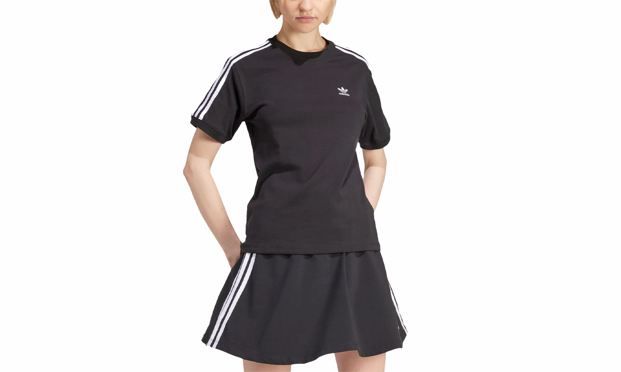 W 3-Stripe Tee "BLACK" EcoFriendly Textiles Country Core