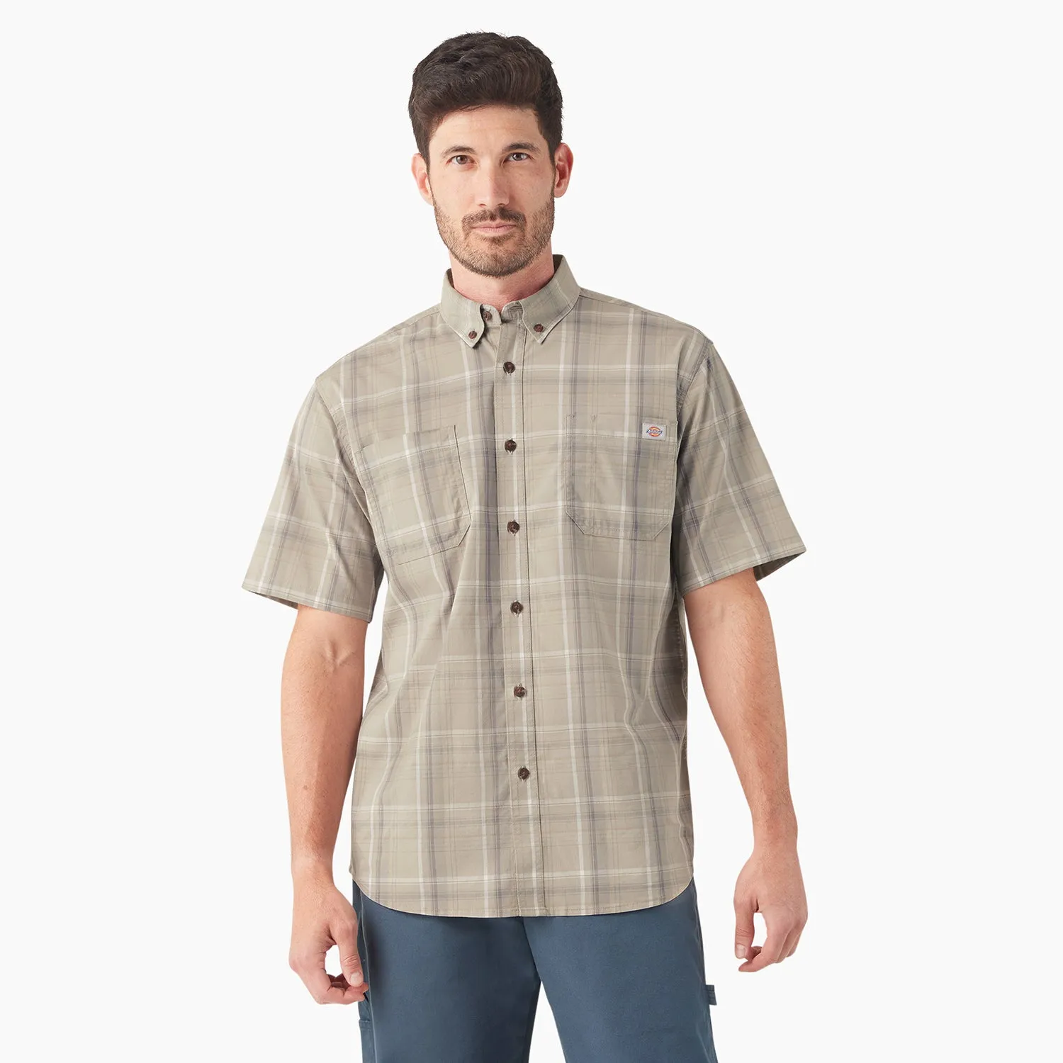 SS Flex Plaid Woven Shirt - Mens StaticResistant HypoallergenicTextile