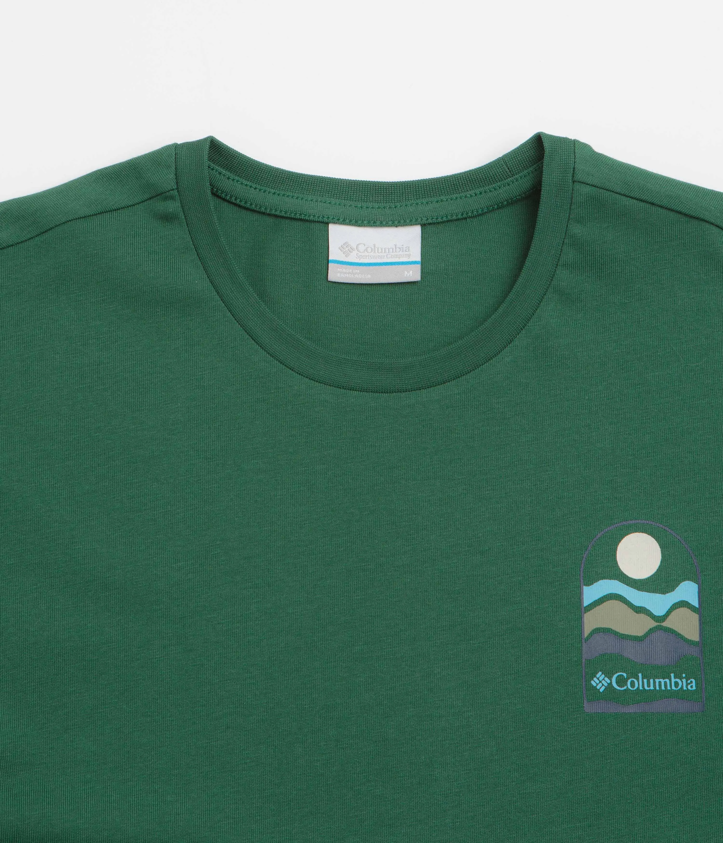 Half sleeve elastic waistband Columbia Explorers Canyon Back T-Shirt - Rain Forest / Get Hiked