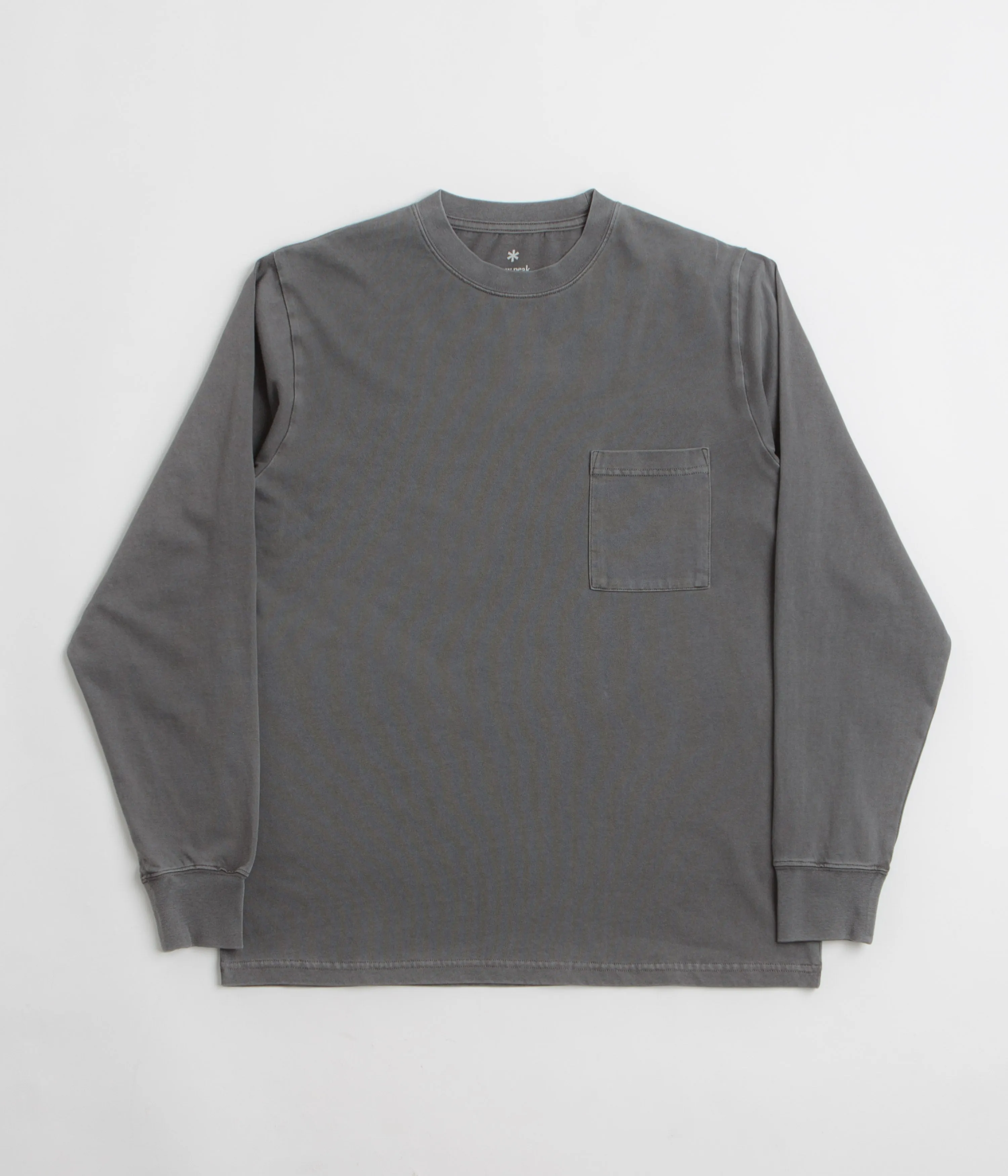 badminton university event Snow Peak Garment Dyed Long Sleeve T-Shirt - Charcoal