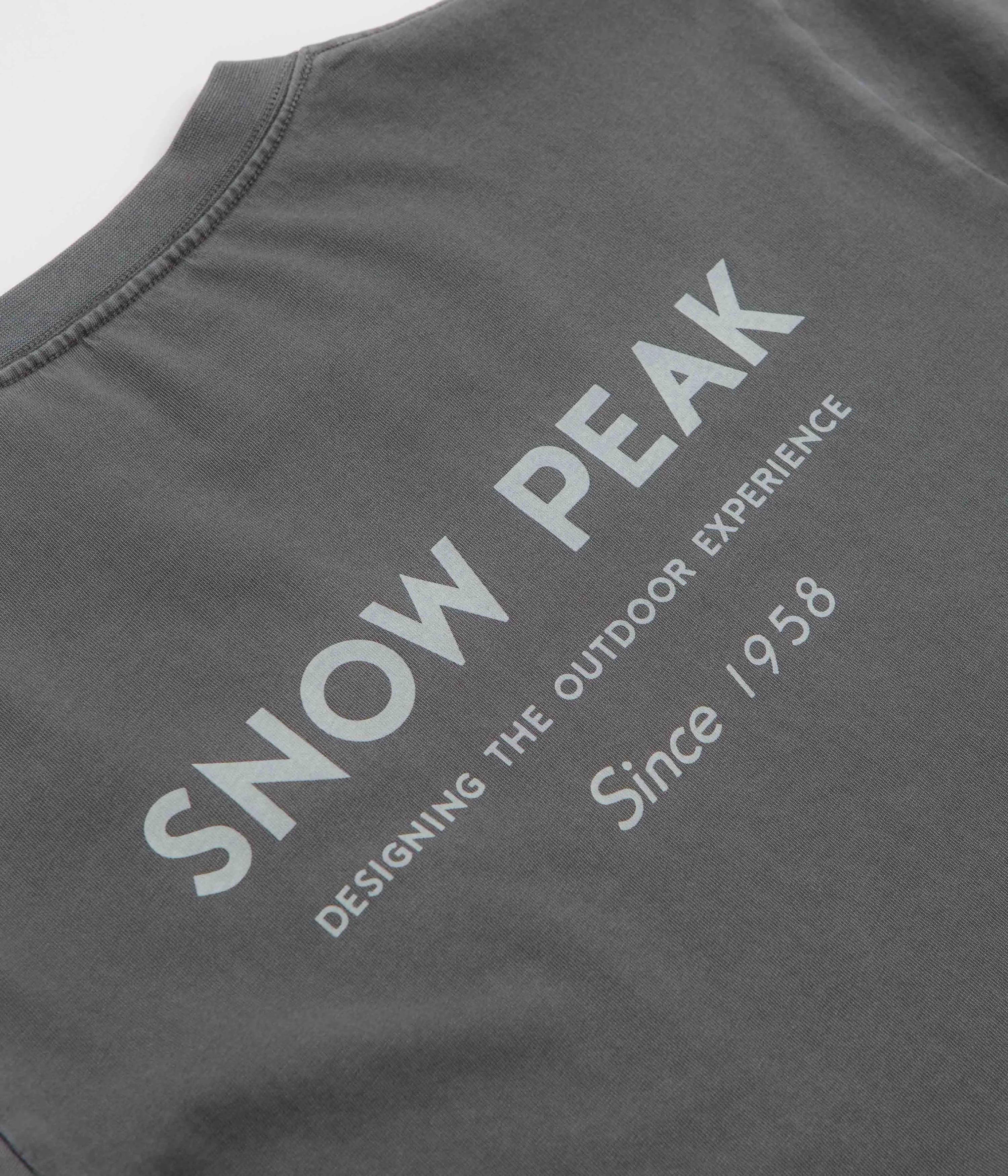 Snow Peak Garment Dyed Long Sleeve T-Shirt - Charcoal bottom