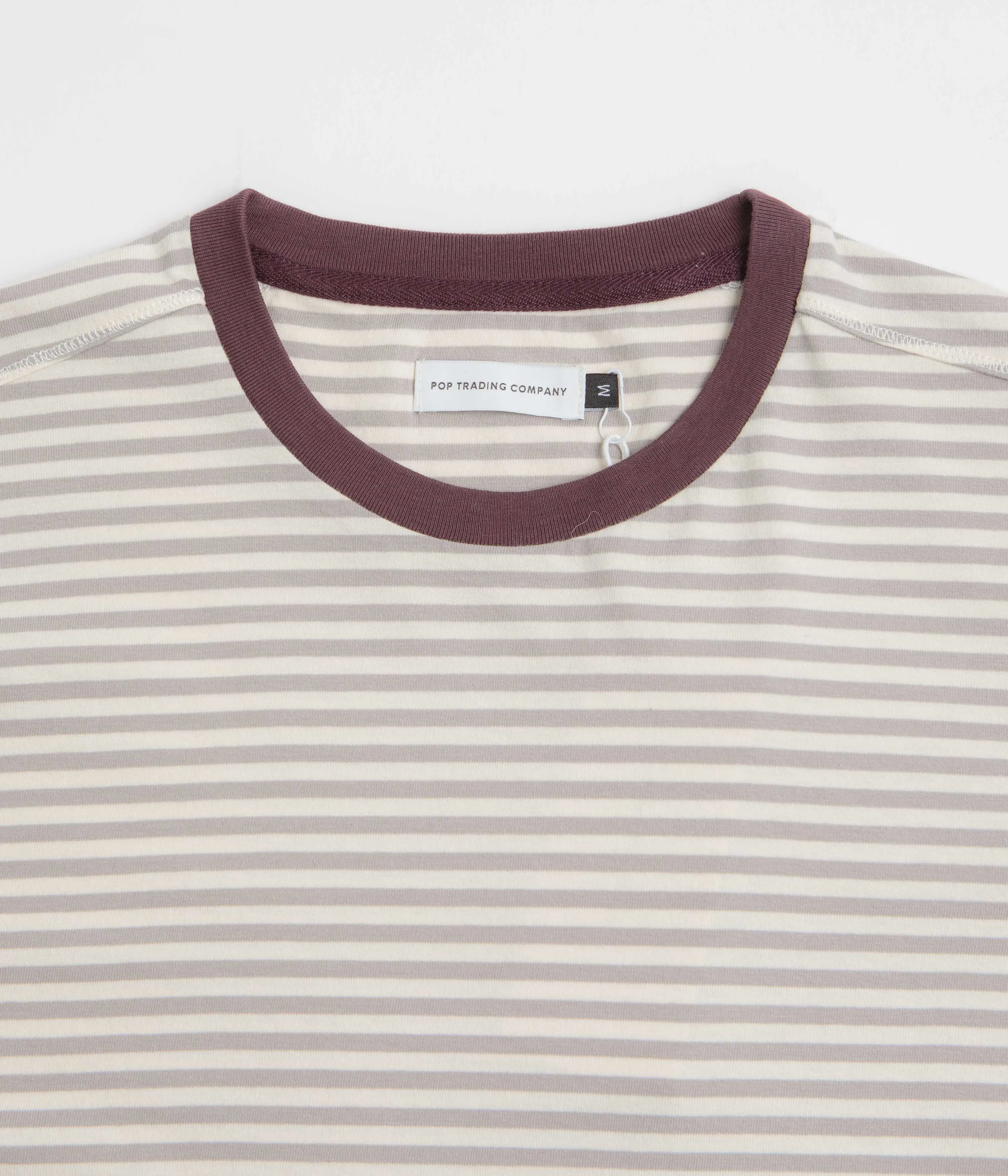 Art Gallery Pop Trading Company Striped Logo T-Shirt - Quarry