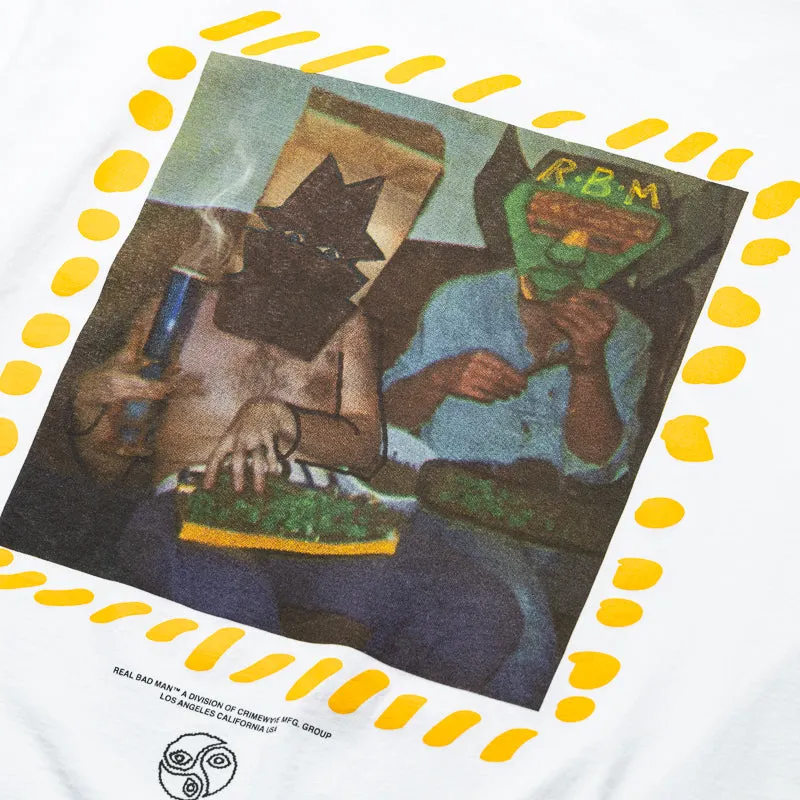 Real Bad Man Masked Men Tee - White Breathable Material animal prints