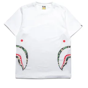 A Bathing Ape ABC Camo Side Shark Tee - White/Green suitable for all genders Sneakers