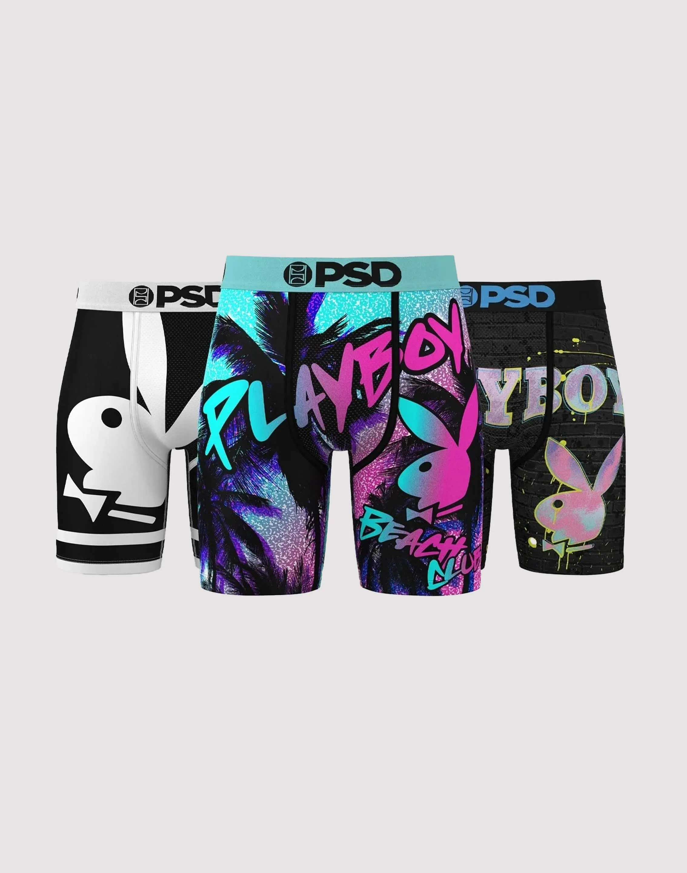 french chic Psd Underwear Playboy Boxer Briefs 3-Pack