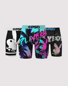 Psd Underwear Playboy Boxer Briefs 3-Pack Adjustable Fastenings Bead Soul