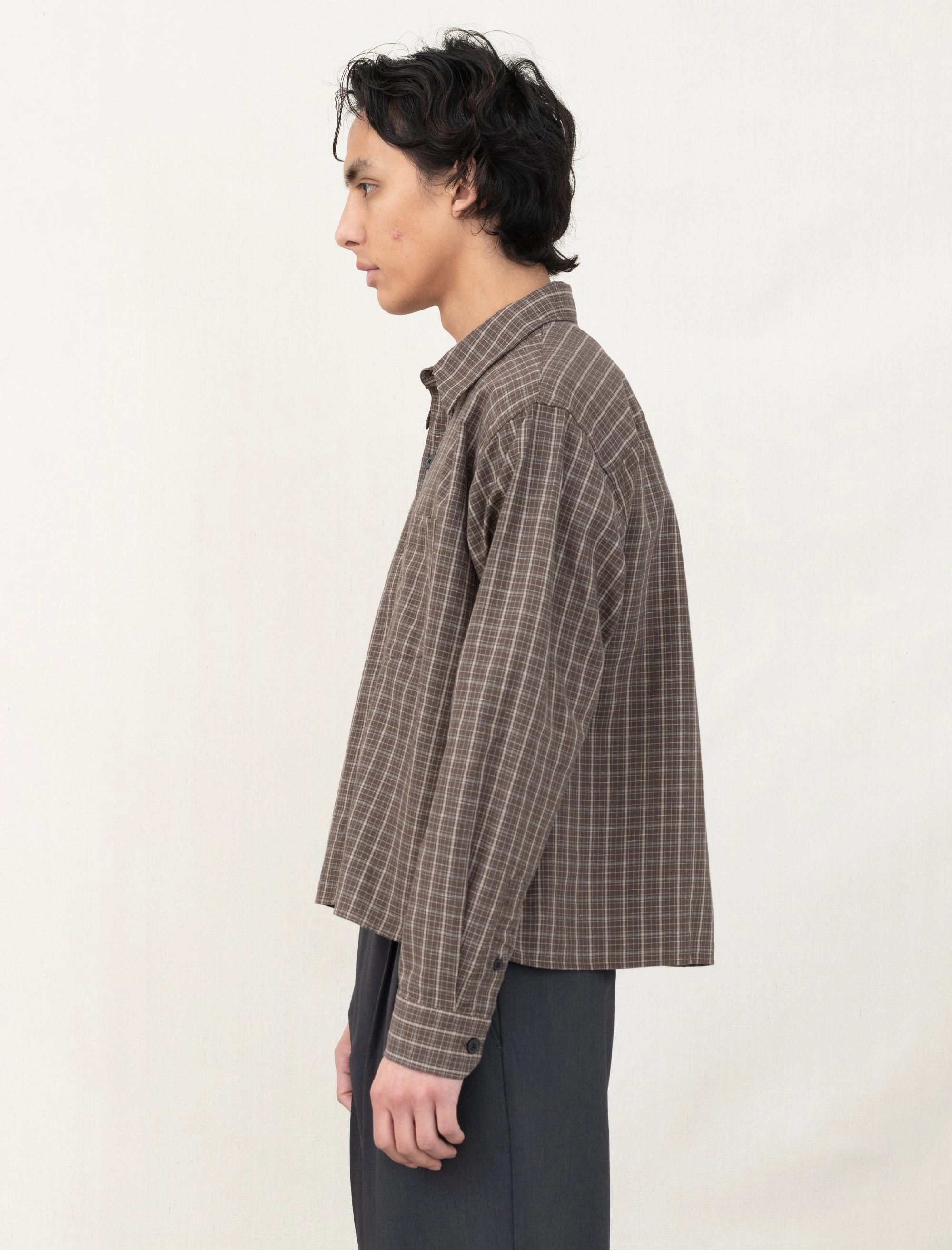 Priority Shirt (Brown Linen Check) QuickReleaseFastenings