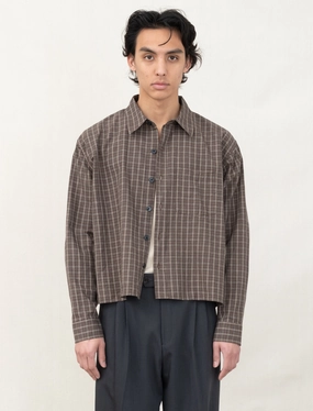 Durable Fiber Blend Double Faced Jersey Knit Priority Shirt (Brown Linen Check)