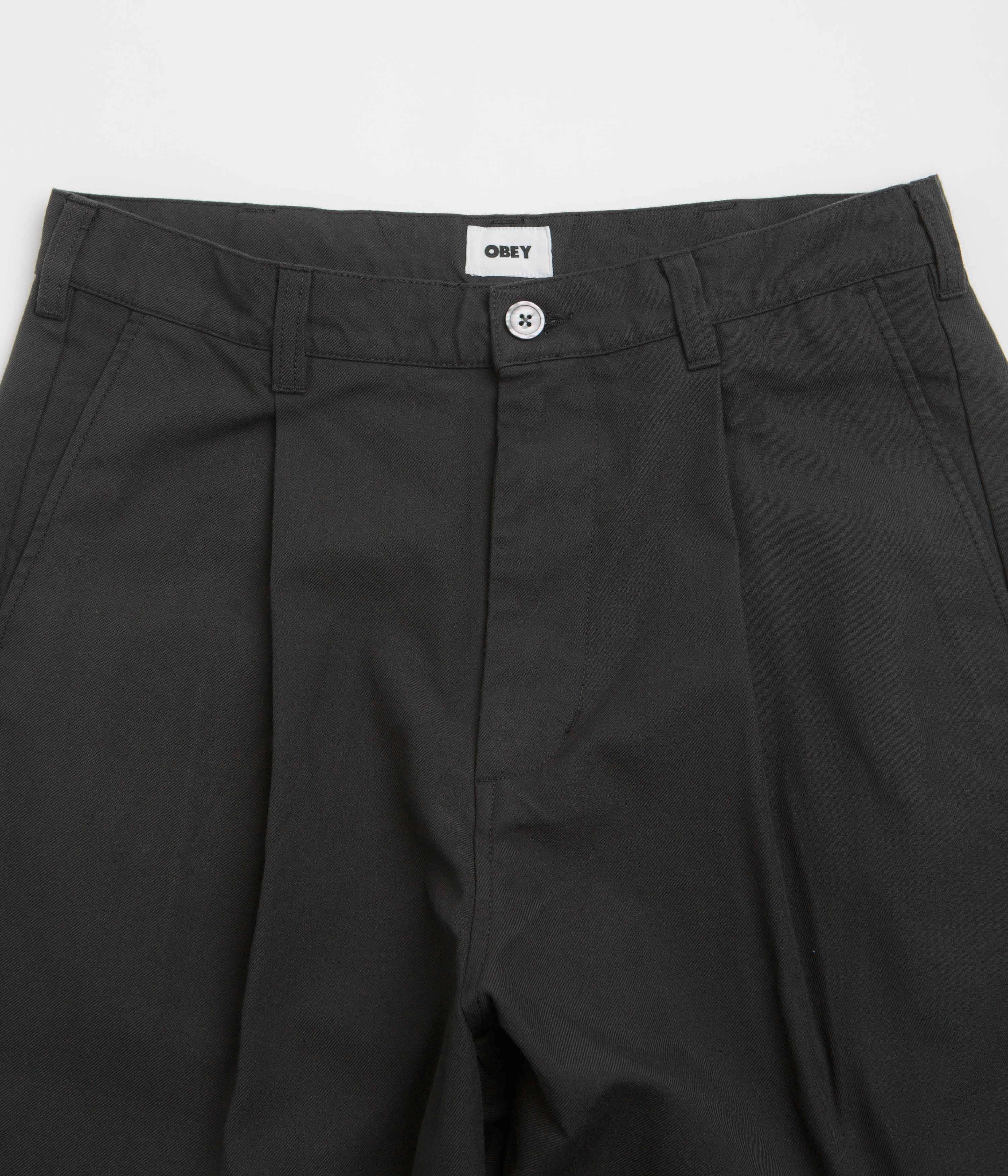Obey Oliver Pleated Pants - Pirate Black Sweat Wicking Liner ReflectiveAccentDetails