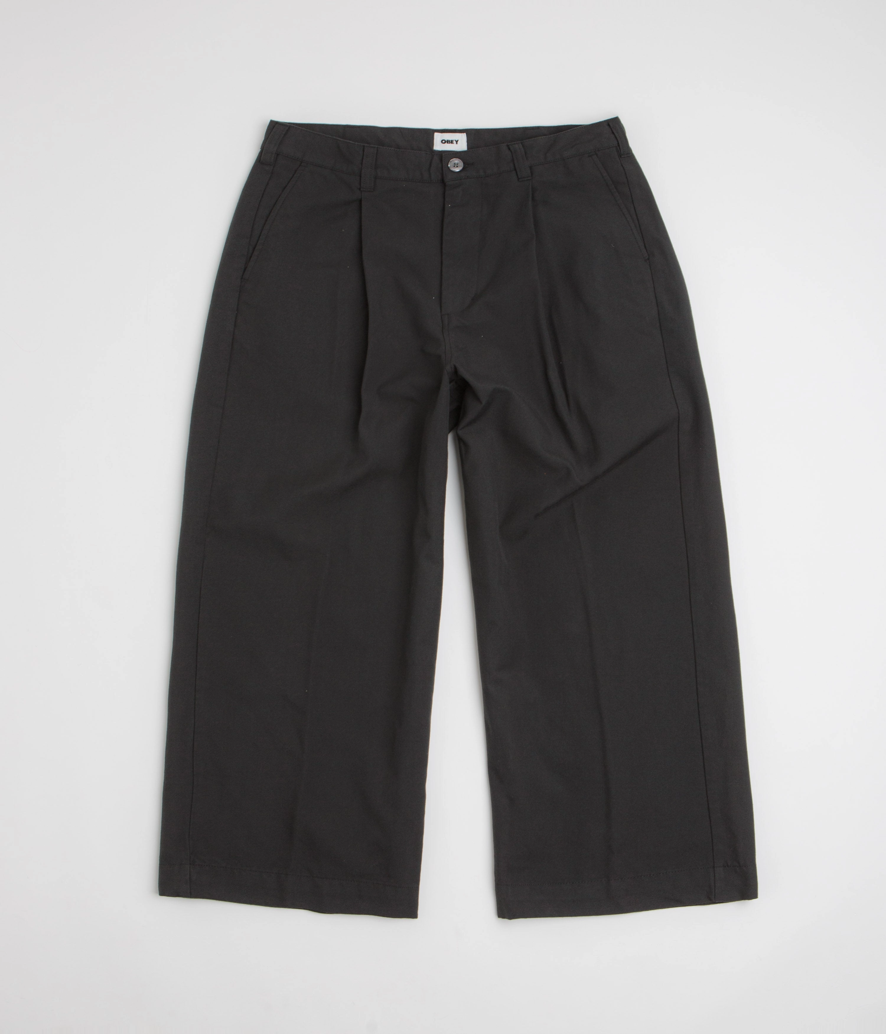 Tapered leg Performance Comfort Obey Oliver Pleated Pants - Pirate Black