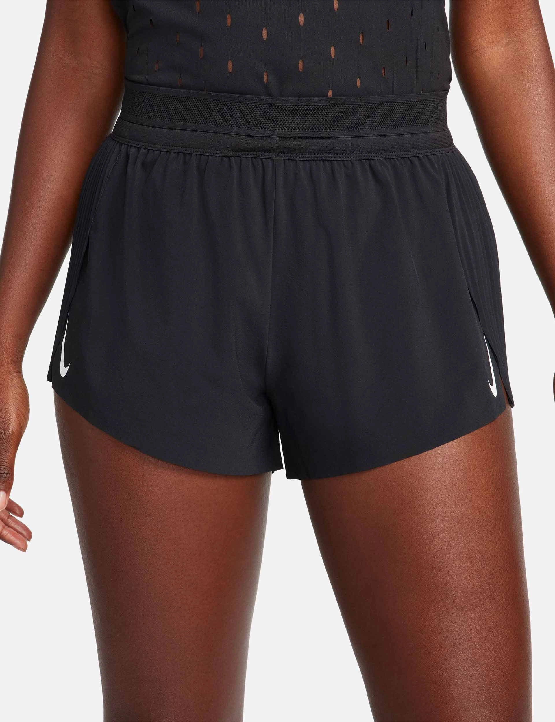 petite size AeroSwift Dri-FIT ADV 3" Running Shorts - Black/White