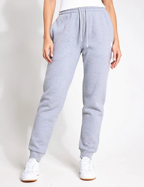 LightweightConstruction Millie Slim Fleece Track Pant - Grey Marl