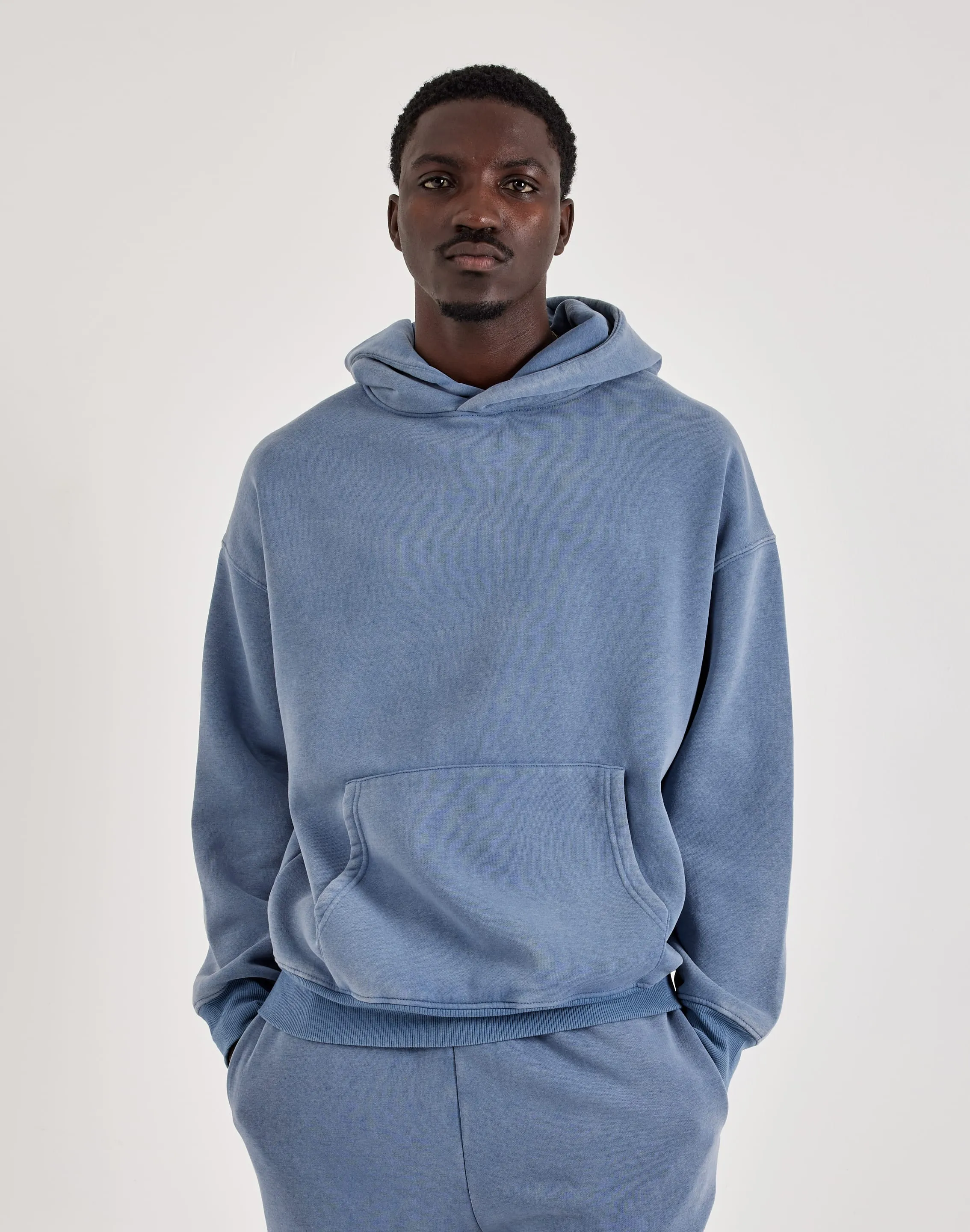 DH Essentials Acid Wash Fleece Pullover Hoodie Adjustable Fit Code Soul