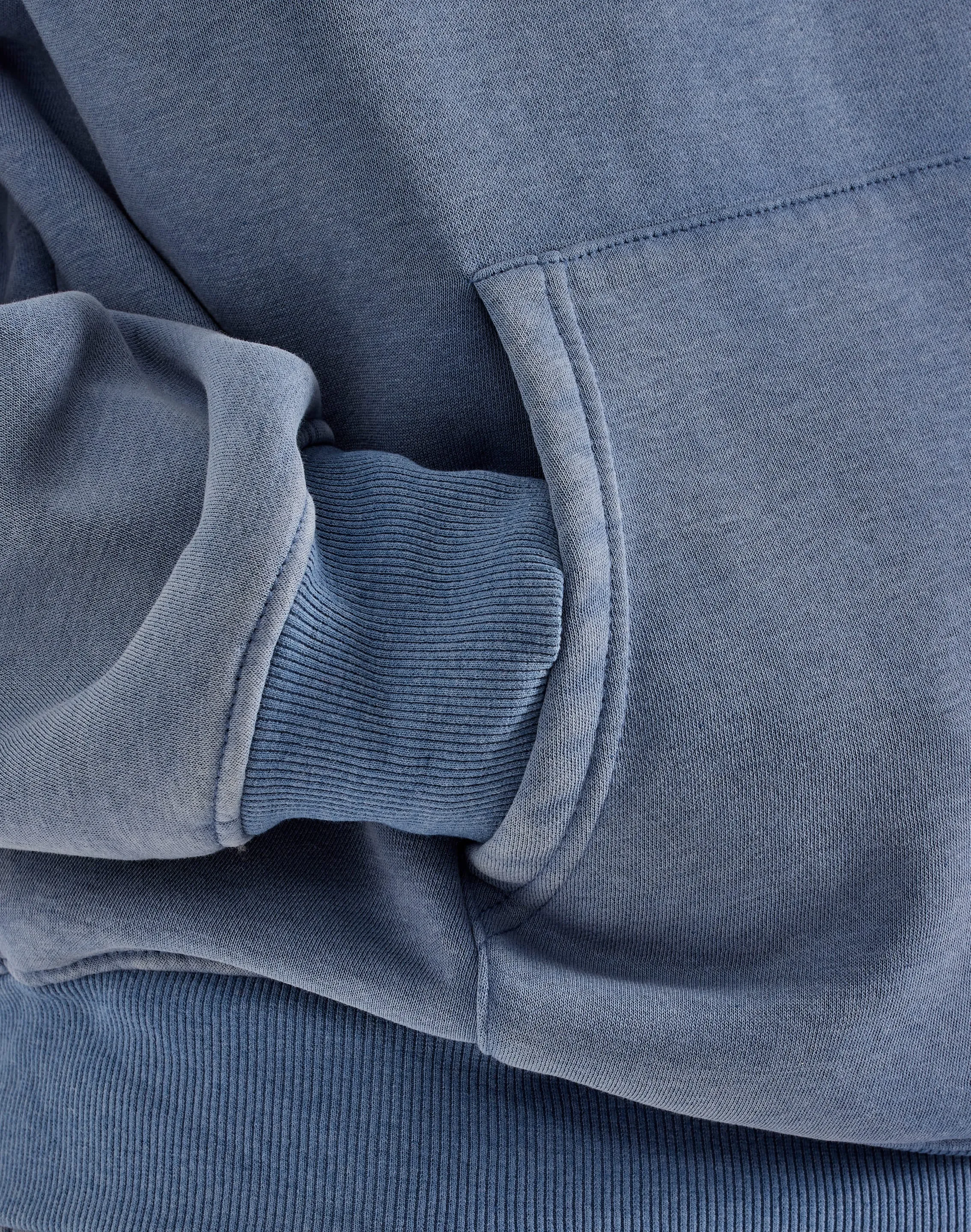 DH Essentials Acid Wash Fleece Pullover Hoodie StainlessZippers