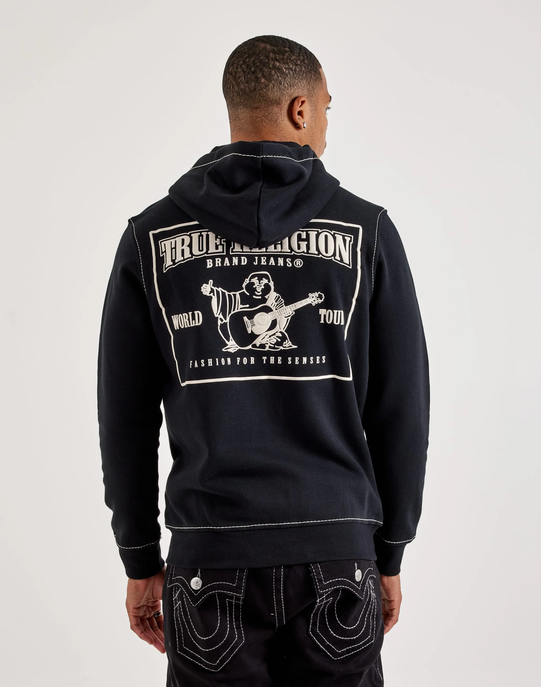 True Religion Big T Full-Zip Fleece Hoodie WrinkleResistant Fabric