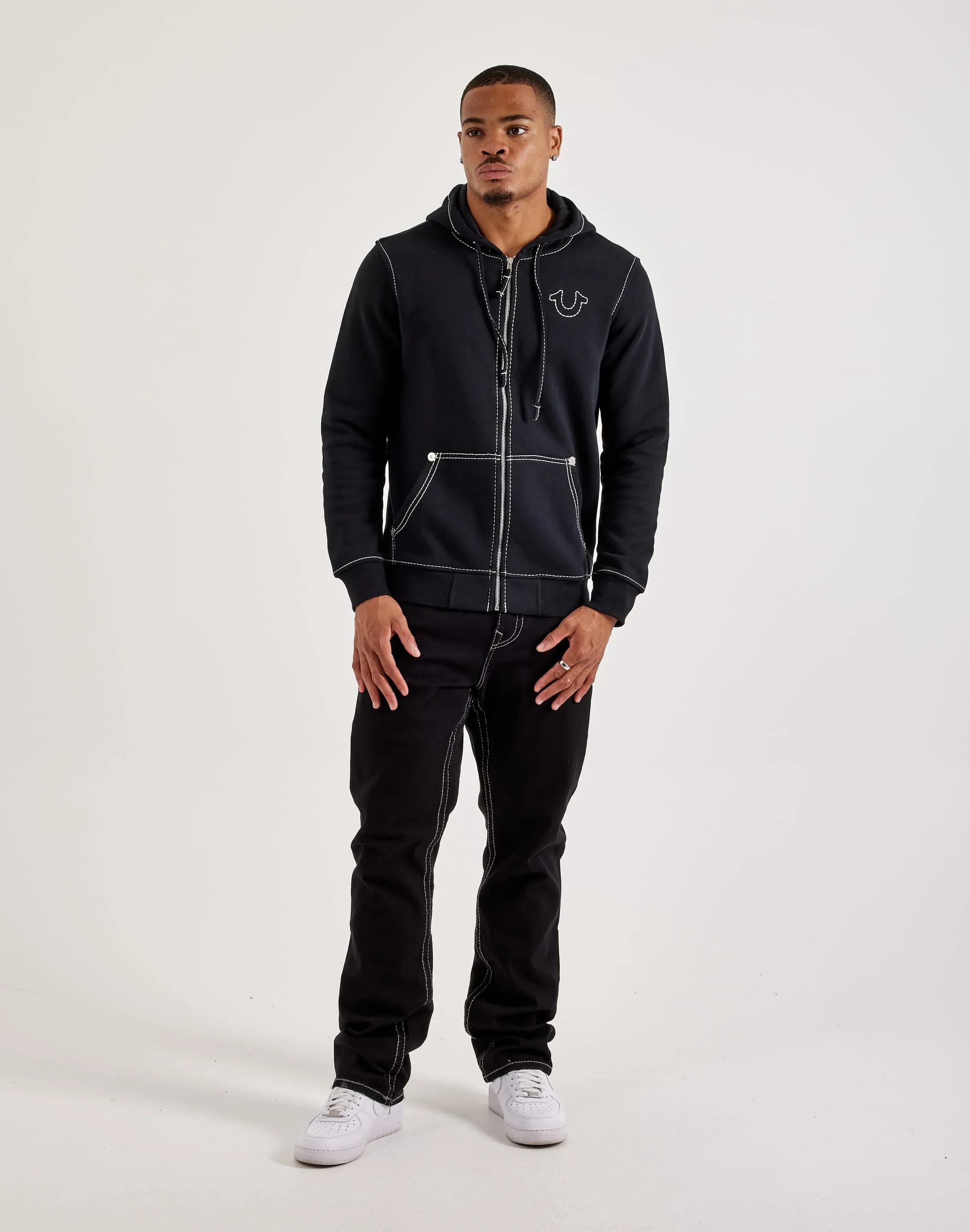 Silent Mood Comfort Fit True Religion Big T Full-Zip Fleece Hoodie