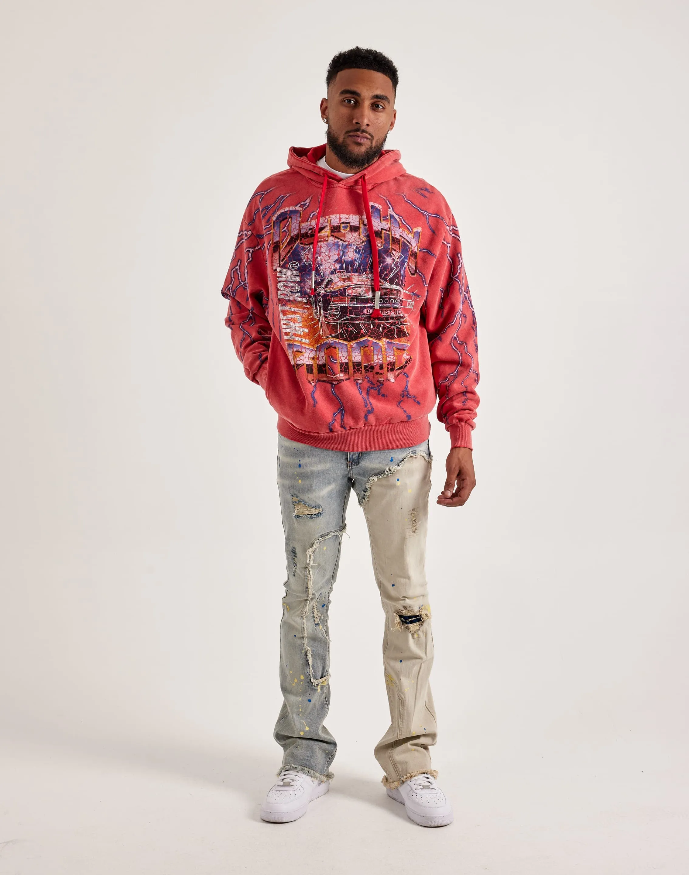 First Row Death Road Hoodie Pure Linen Blend AbrasionFree Edging