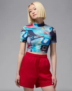 Jordan Printed Crop Top NonIrritating DoubleLayered Structure