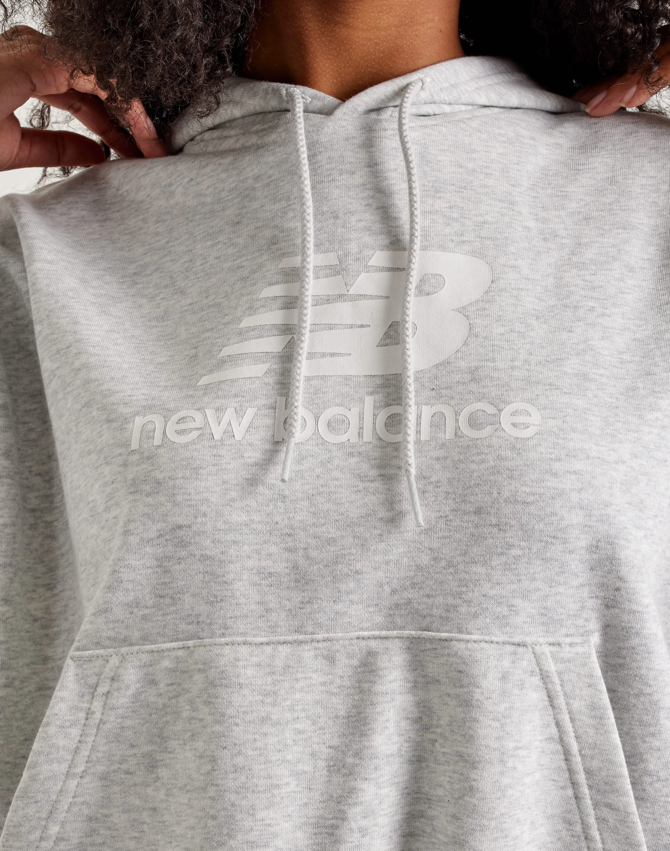 New Balance Sport Essentials French Terry Logo Hoodie Bead Soul Soft Jersey