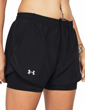 Flex Foam Insert Work Ready Fly-By 2-in-1 Shorts - Black/Reflective